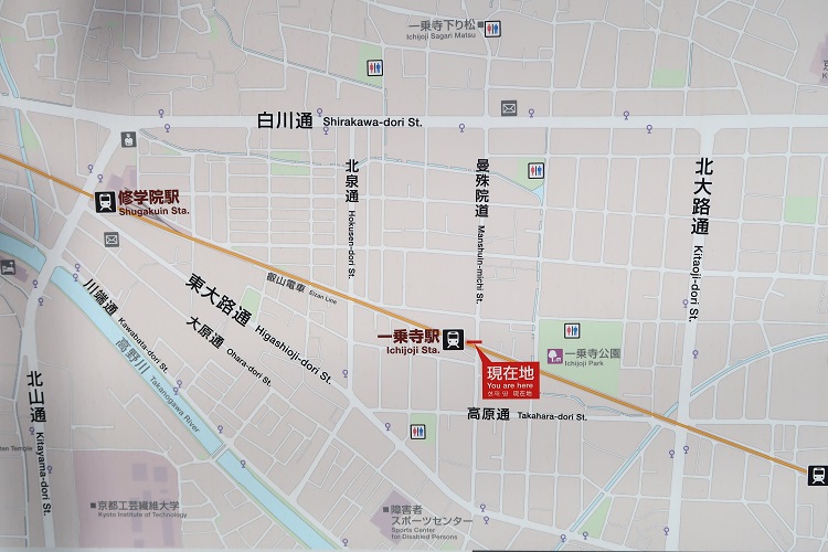 叡山電鉄一乗寺駅周辺地図
